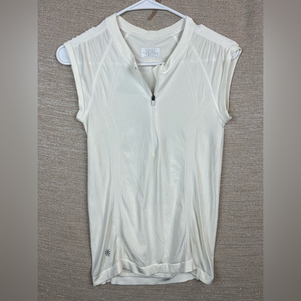 Athleta Size S Women’s Sleeveless 1/4 Zip Mesh Active Running Shirt Top